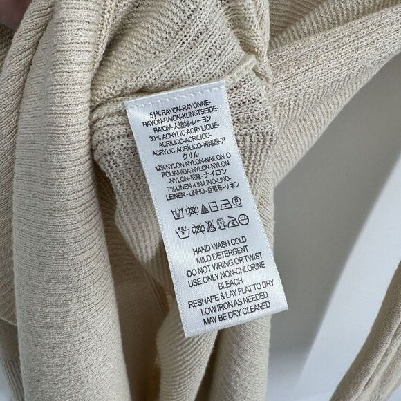 Free People Criss Cross Tunic Sweater V-Neck Long Sleeve Cream Size M - Picture 9 of 12